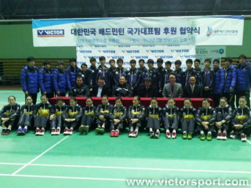 VICTOR與世界羽球強權韓國隊，於韓國國家訓練中心完成續約儀式